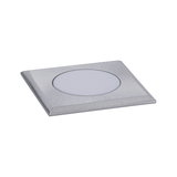 Quadratischer LED-Einbaustrahler aus gebürstetem Aluminium in Silber für moderne Innenbeleuchtung