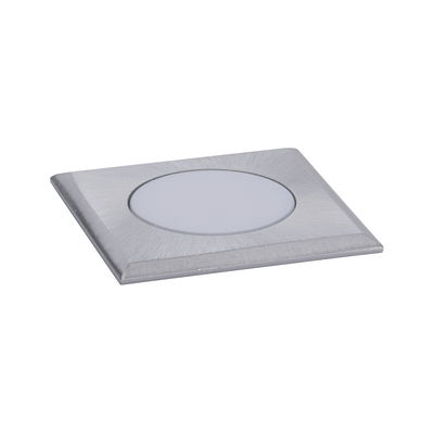 Quadratischer LED-Einbaustrahler aus gebürstetem Aluminium in Silber für moderne Innenbeleuchtung