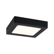 Schwarze quadratische LED-Deckenleuchte mit weißem Diffusor aus Kunststoff für moderne Innenräume