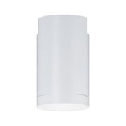 Round white metal ceiling light with LED technology for modern home lighting