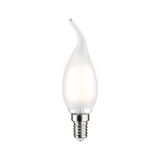 Flame-shaped LED bulb with clear glass and E14 base for decorative lighting solutions