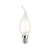 Flame-shaped LED bulb with clear glass and E14 base for decorative lighting solutions
