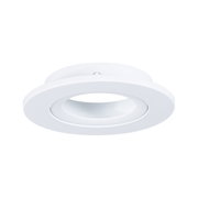White plastic recessed spotlight with adjustable inner ring for flexible LED lighting solutions