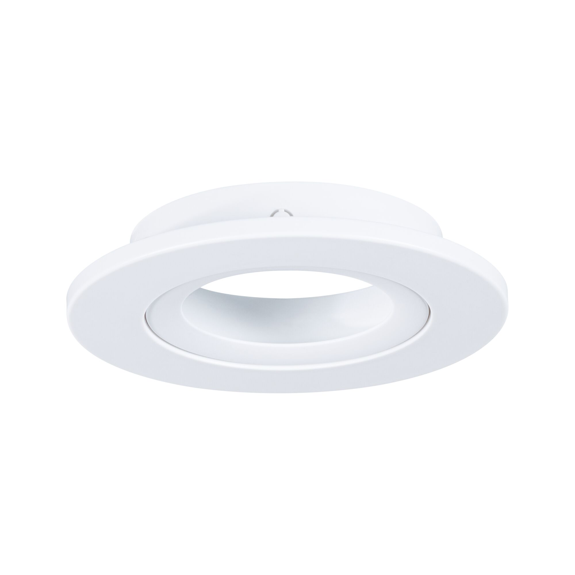 White plastic recessed spotlight with adjustable inner ring for flexible LED lighting solutions