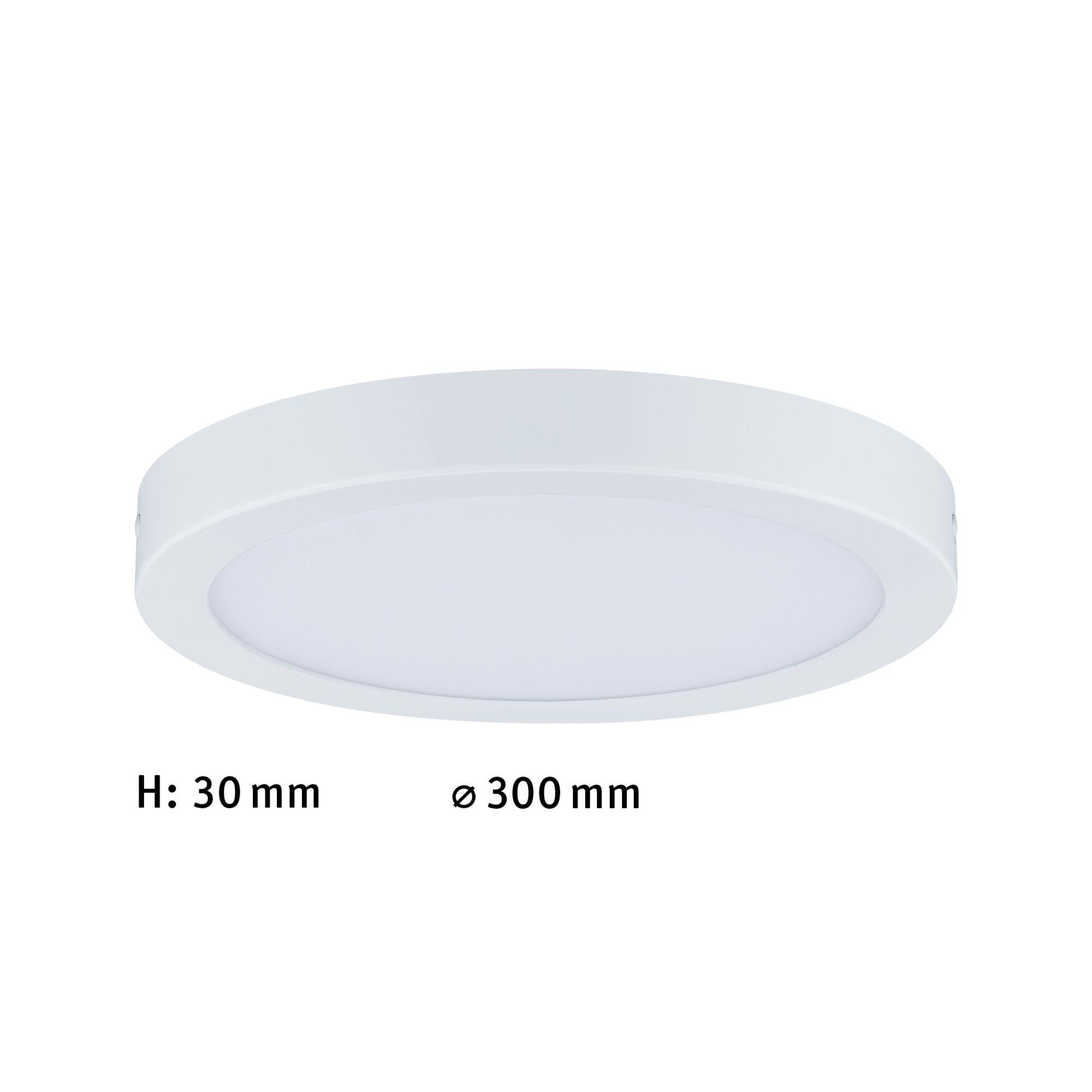 Round white LED ceiling light with 30 mm height and 300 mm diameter for modern lighting