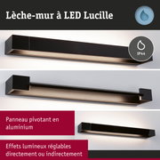 Applique murale LED noire Lucille en aluminium avec indice IP44 et effets lumineux réglables