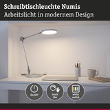 Moderne Schreibtischleuchte Numis in Weiß mit Touch-Dim-Funktion und On/Off-Schalter für Arbeitslicht