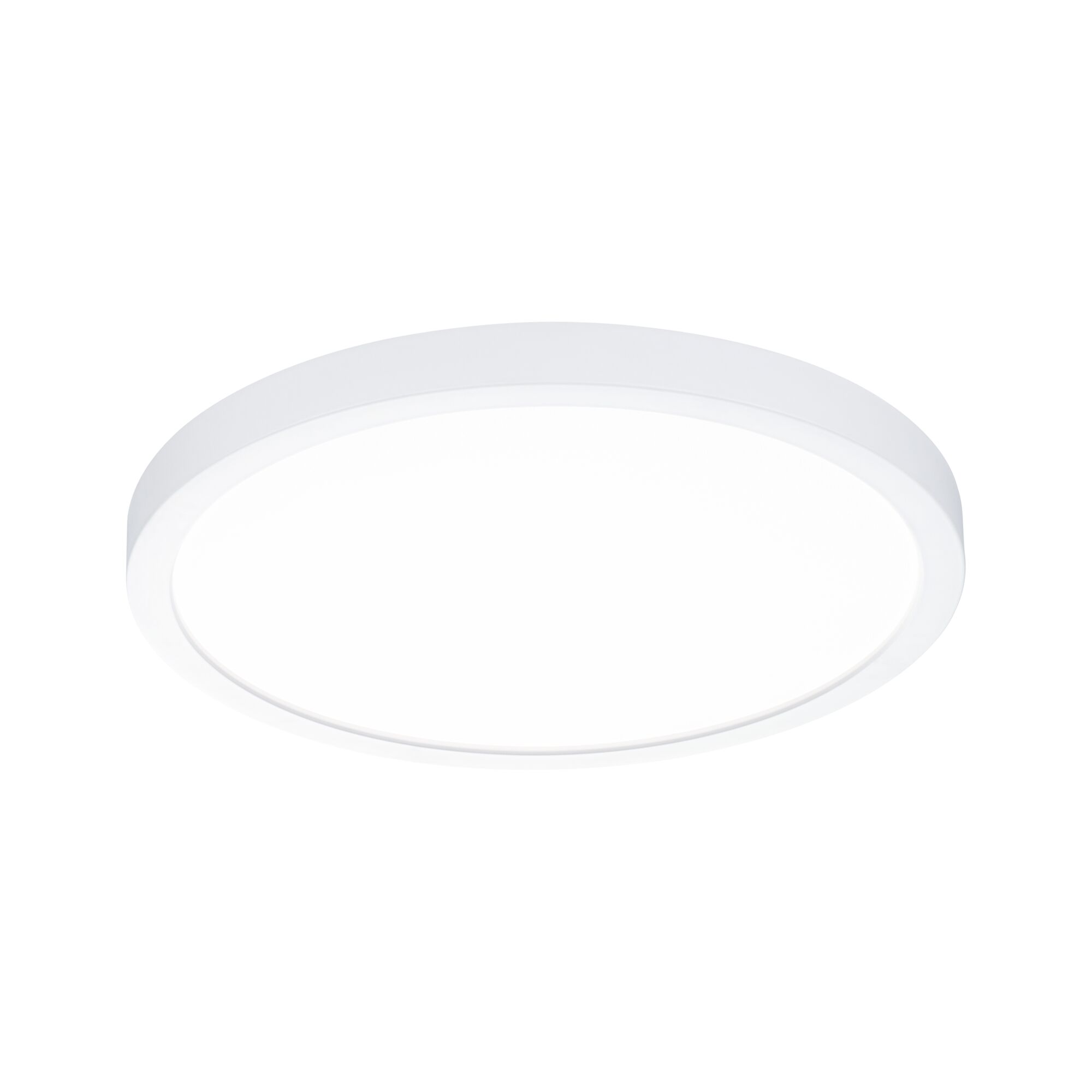 Runde weiße LED-Deckenleuchte mit schlichtem Design aus Kunststoff für moderne Innenräume
