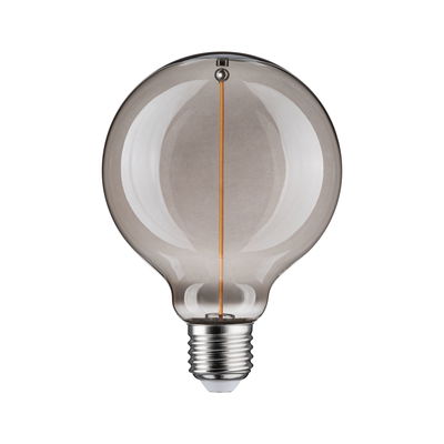 Round LED bulb with smoked glass and E27 base for energy-efficient lighting solutions