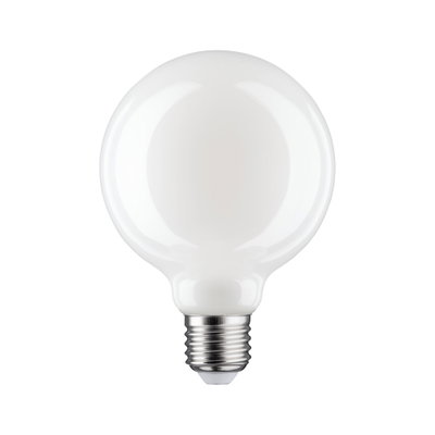 Runde weiße LED-Glühbirne mit E27-Fassung aus Glas für energiesparende Beleuchtung