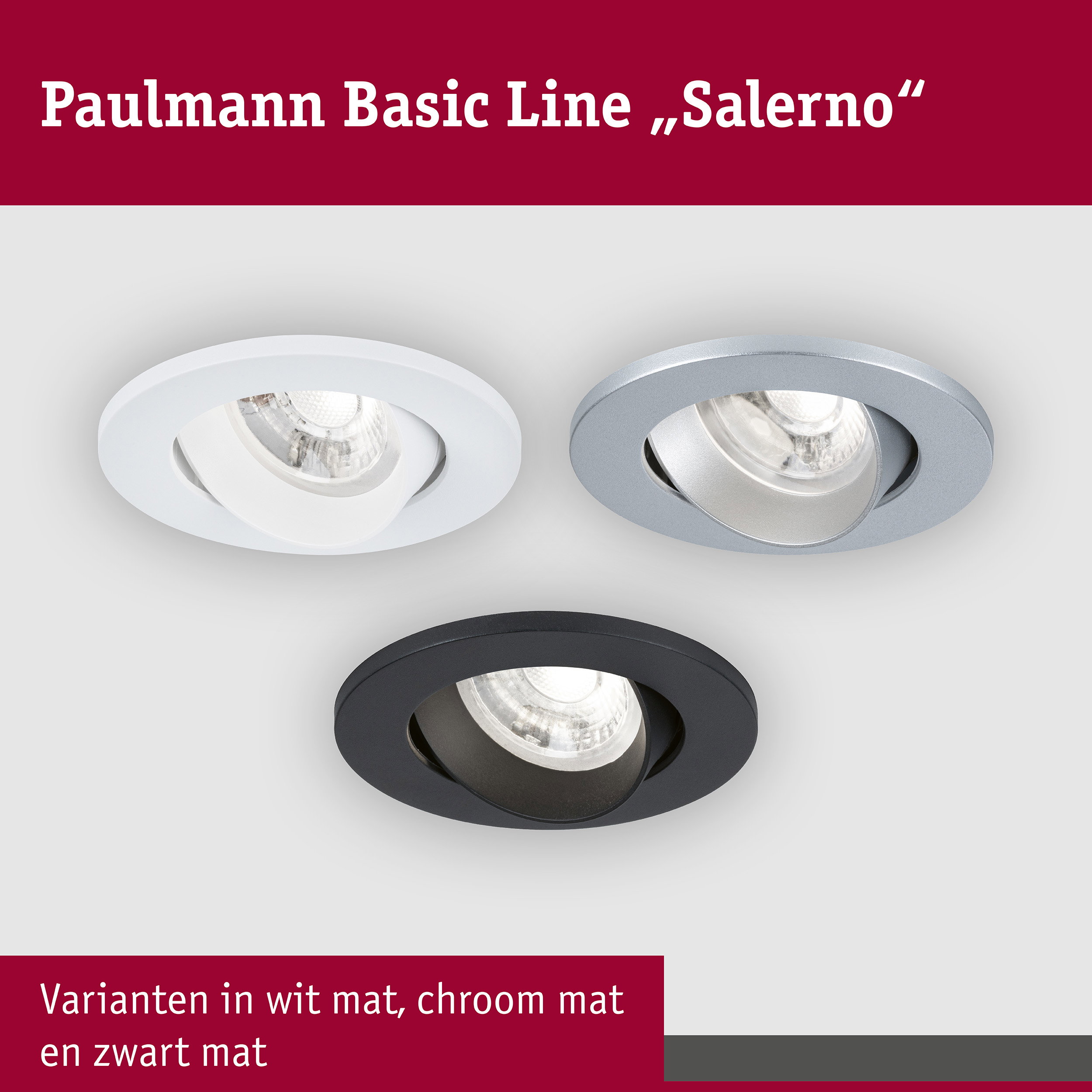 LED-inbouwlamp Salerno 4000K 67mm 3x204lm 3x2,9W Wit mat