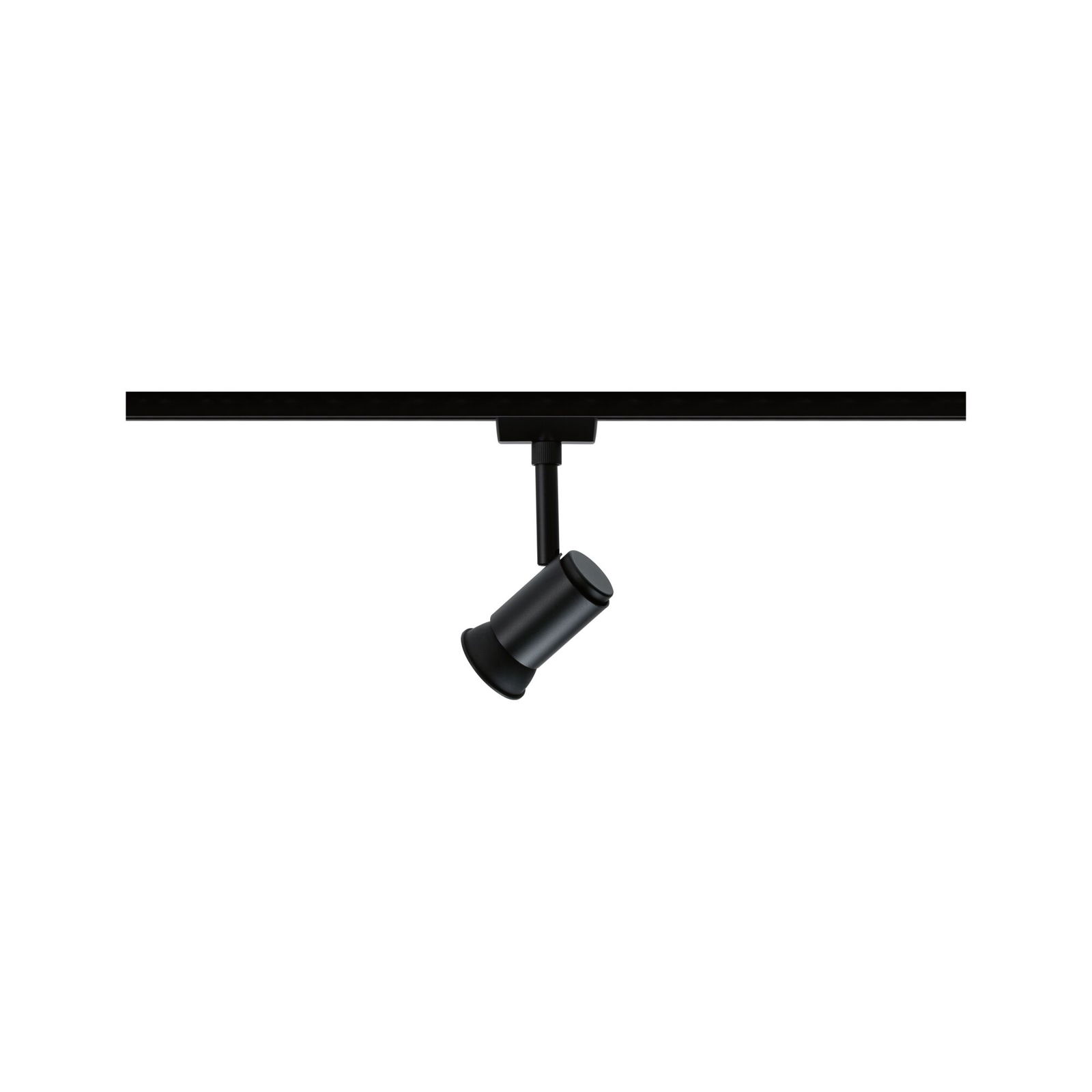 Black metal LED spotlight on track system for flexible indoor lighting solutions