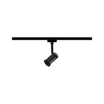 Black metal LED spotlight on track system for flexible indoor lighting solutions