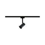 Black metal LED spotlight on track system for flexible indoor lighting solutions