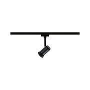 Black metal LED spotlight on track system for flexible indoor lighting solutions