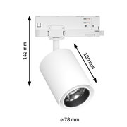 Weißer LED-Strahler aus Metall mit 142 mm Höhe und 78 mm Durchmesser für moderne Innenbeleuchtung