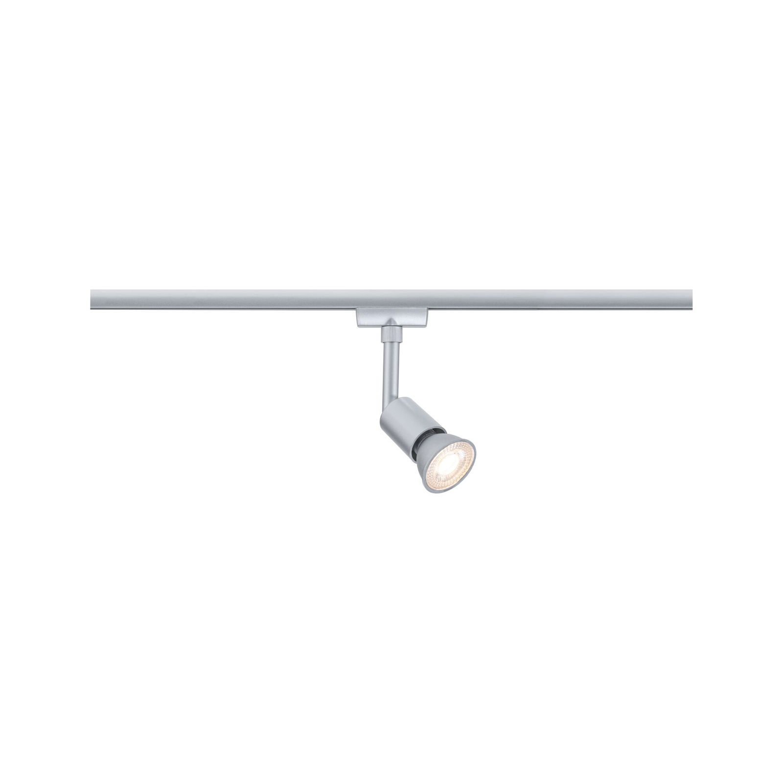 URail Railspot Salt Losse spot GU10 max. 10W dimbaar 230V Chroom mat Moderne zilveren metalen LED-spot op railsysteem voor flexibele kamerverlichting