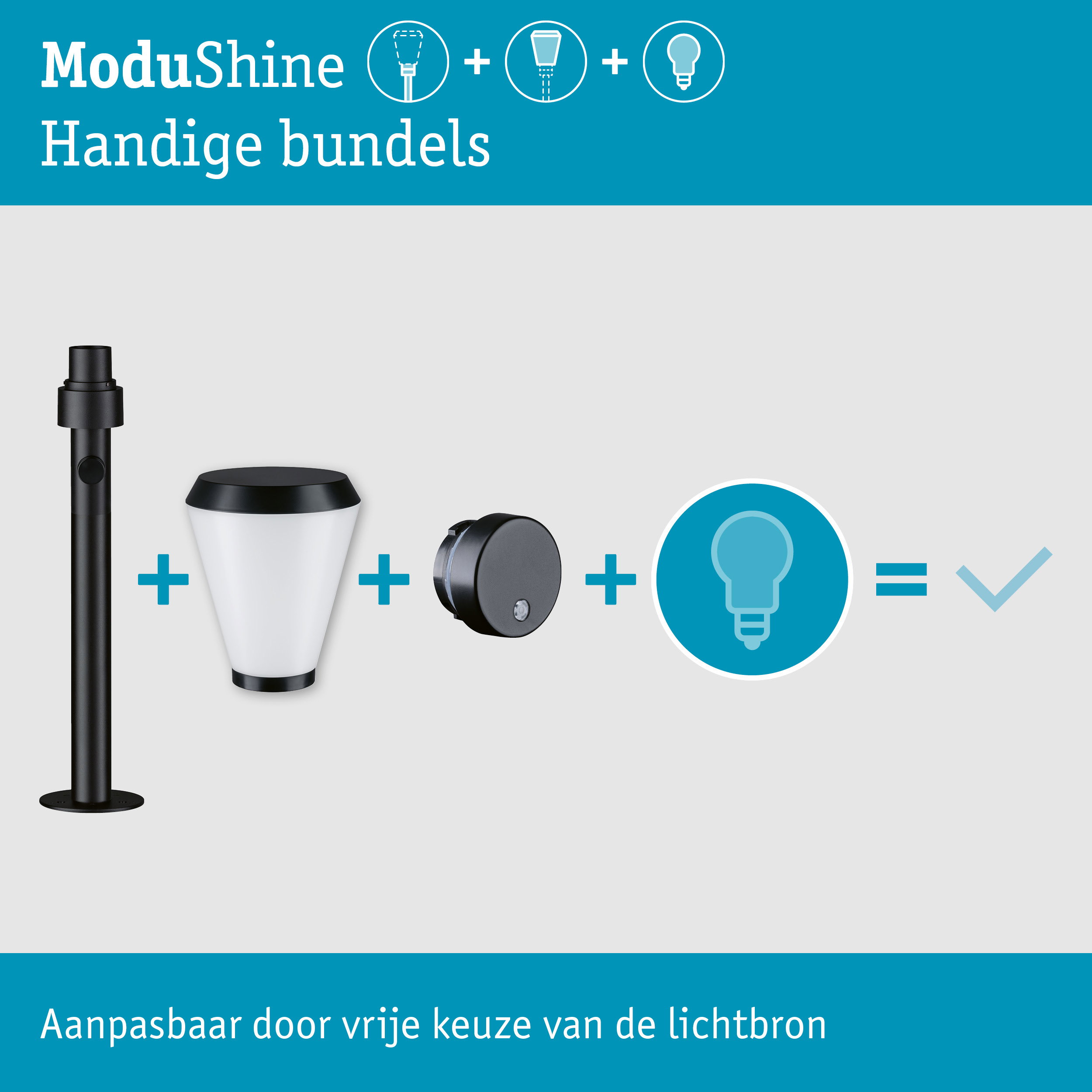 Set ModuShine Paaltje Varino Klein met sensor Antraciet