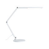 White metal LED desk lamp with adjustable arm for modern workspace lighting