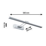 Silver metal LED wall light 585 mm long and 46 mm high for modern indoor lighting solutions