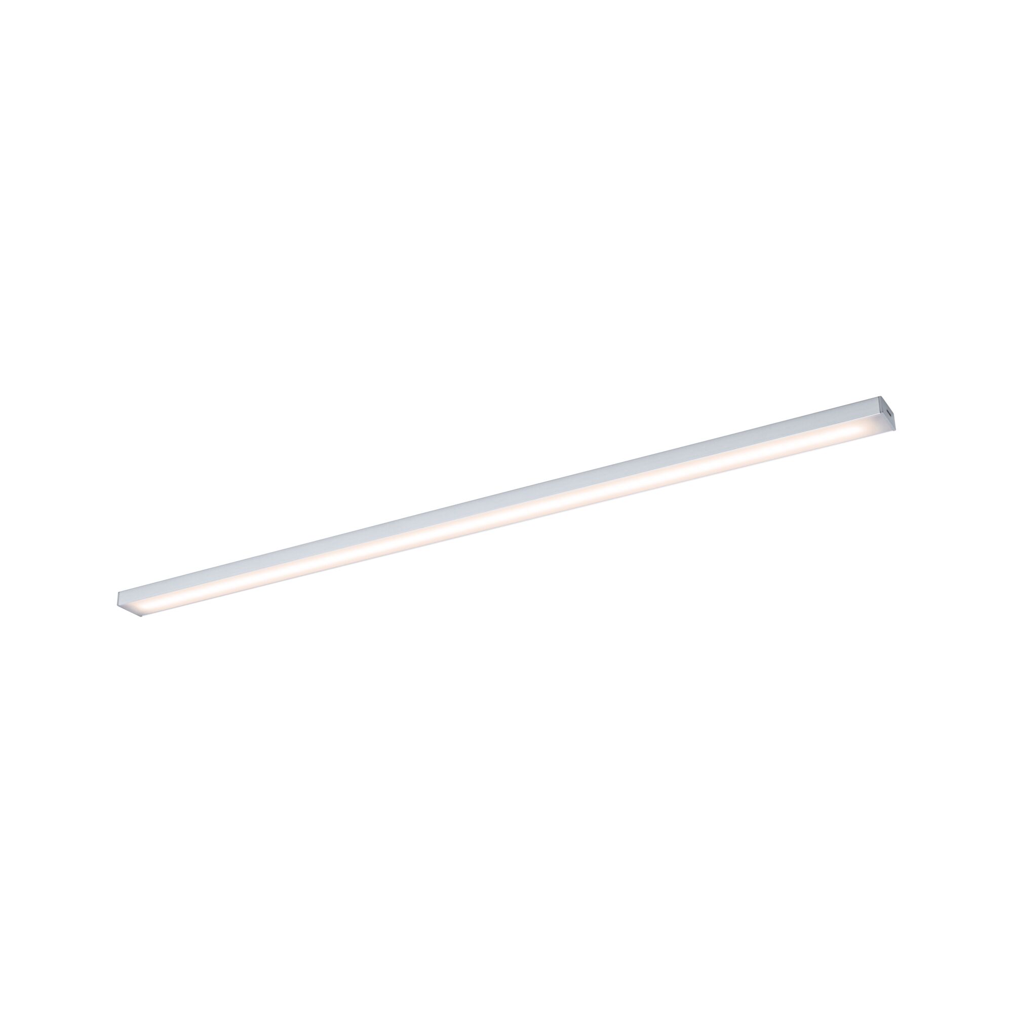 Slim white aluminum LED ceiling light with warm white illumination for modern interiors