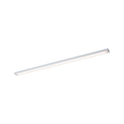 Slim white aluminum LED ceiling light with warm white illumination for modern interiors