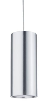 Moderne cilindervormige aluminium hanglamp in geborsteld zilver voor sfeerverlichting
