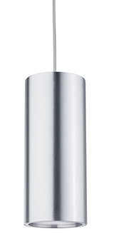 Modern cylindrical aluminum pendant light in brushed silver for stylish home lighting