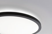 Schwarzer runder LED-Deckenleuchter mit weißem Licht und modernem Design für Wohnräume
