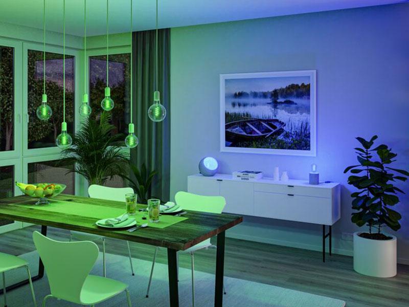 Wohnzimmer mit Smart Home Leuchtmittel Smart Home Leuchmittel