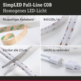 SimpLED Full-Line COB LED-Streifen mit rückseitigem Klebeband, 840 LEDs/m, schneidbar und leicht verbindbar