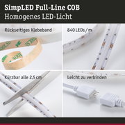 LED-Lichtband mit rückseitigem Klebeband, 840 LEDs pro Meter, schneidbar und leicht verbindbar