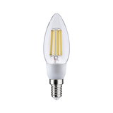 LED candle bulb with clear glass and E14 base, energy-saving light for home interiors
