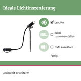 Schwarze LED-Gartenleuchte mit Erdspieß und Kabel für flexible Außenbeleuchtung