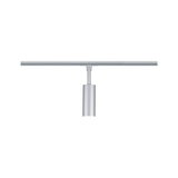 Moderner silberner Aluminium-Spot an Schienensystem für flexible LED-Beleuchtung im Raum