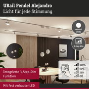 URail Pendel Alejandro Deckenleuchte in Weiß mit integrierter 3-Stufen-Dimmfunktion und LED