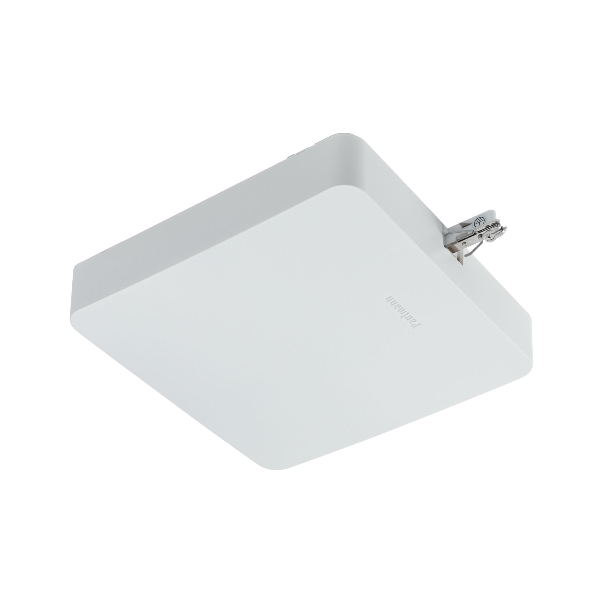 Square white LED ceiling spotlight made of plastic with simple design for modern lighting solutions
