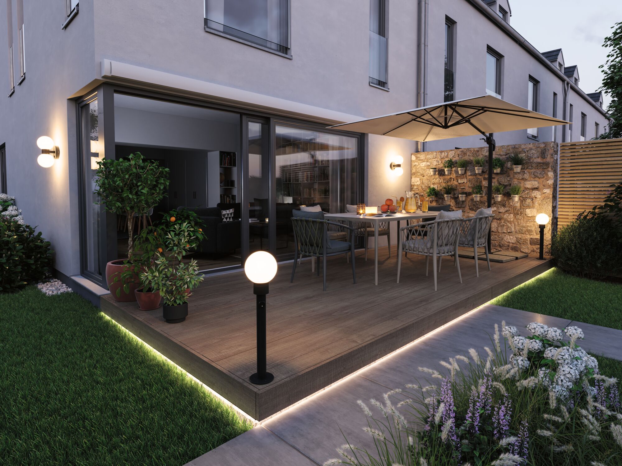 ModuShine Shade Taleno IP44 spherical Anthracite/White