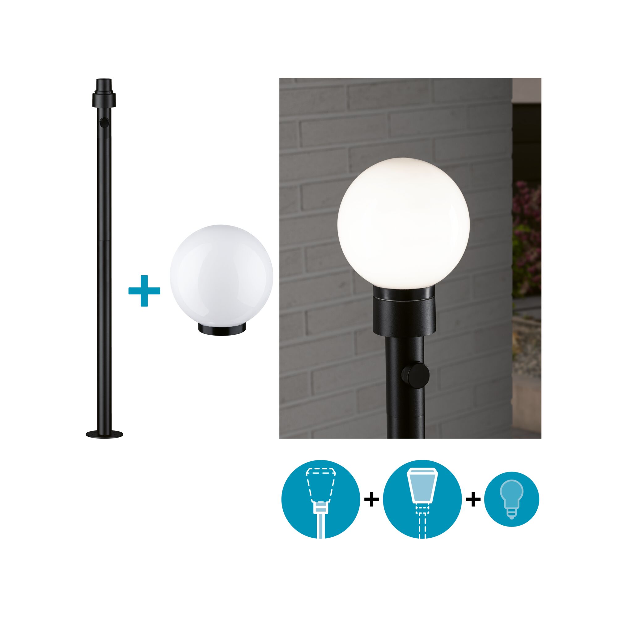 Set ModuShine Poller Taleno Mittel ohne Sensor Anthrazit