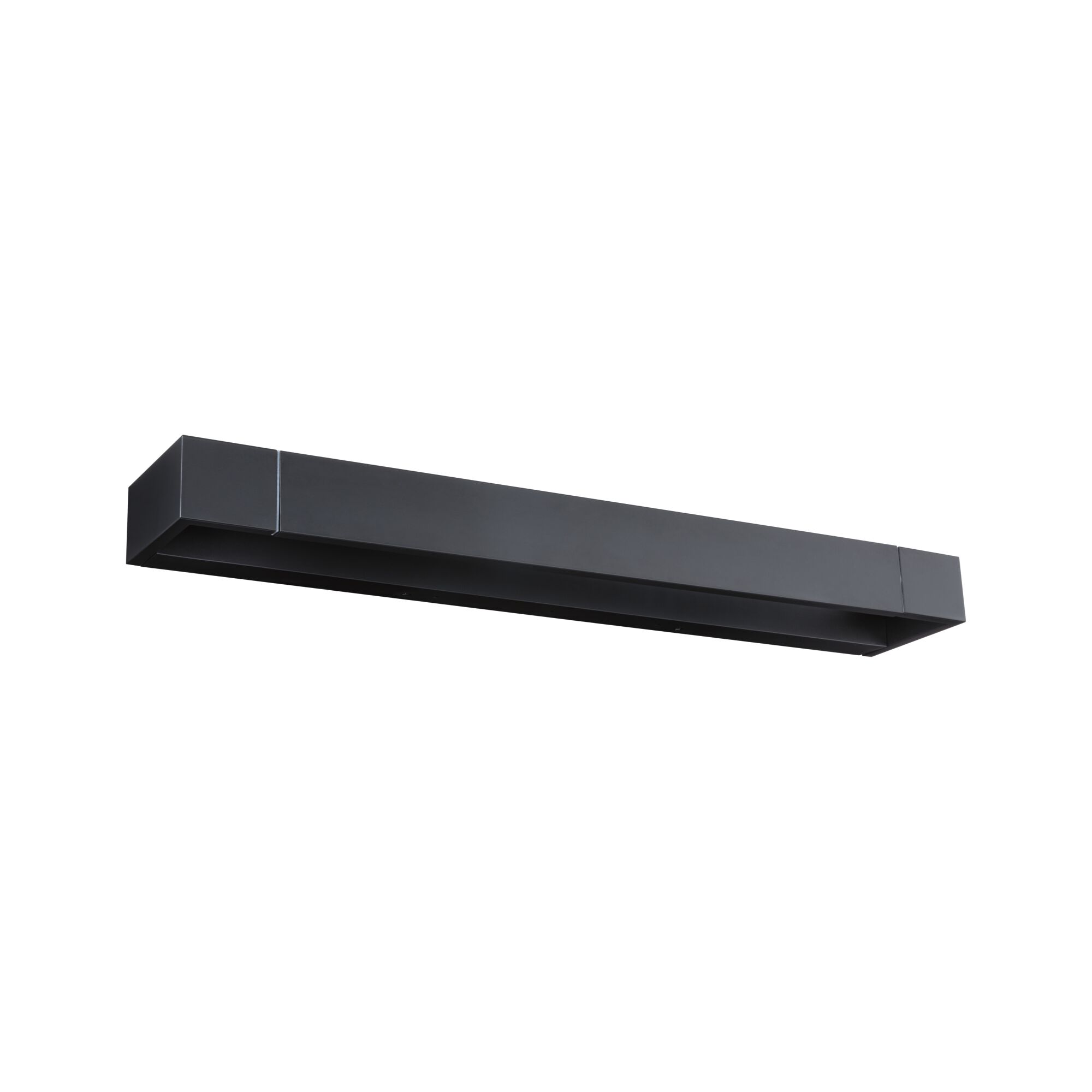 Black aluminum wall light with sleek design for modern indoor lighting solutions.