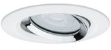 Round recessed LED spotlight with white frame and adjustable chrome reflector for modern lighting