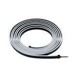 Flexible black LED light strip with white illumination surface for modern room lighting.