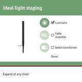 Black LED outdoor stake light for garden illumination and outdoor lighting design