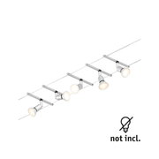 Modern cable spotlight in matte aluminium with adjustable LED heads for flexible lighting