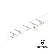 Moderne Seilstrahler in mattem Aluminium mit verstellbaren Spots für flexible LED-Beleuchtung