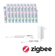 Bande LED Zigbee avec contrôleur blanc et adaptateur secteur pour éclairage intelligent