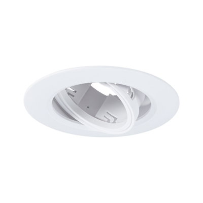 White metal recessed spotlight with adjustable insert for flexible LED lighting solutions