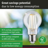 Energy-saving clear glass LED filament bulb with ultra-efficient low power consumption for lighting
