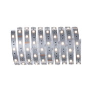 Flexible silver LED strip light with warm white glow for versatile lighting applications