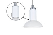 White metal pendant light with adjustable cylinder and grey cable for modern interiors